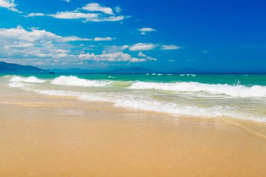 Kopya alanı olan boş deniz ve sahil arkaplanı