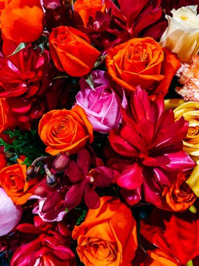 Floral design. Bouquet of flowers, close-up composition of a bou
