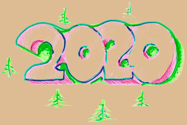 Feliz ano novo 2020. — Fotografia de Stock