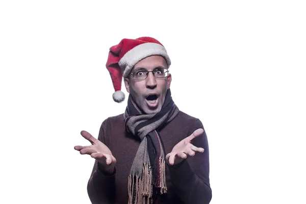 Stilig man klädd som jultomte — Stockfoto