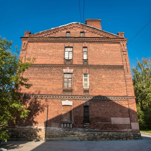 Beautiful View Old Brick Residential Building Retro Style Vintage Summer — Stock Photo, Image