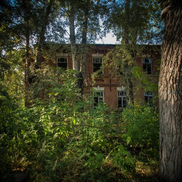 Beautiful View Old Brick Residential Building Retro Style Vintage Summer — Stock Photo, Image