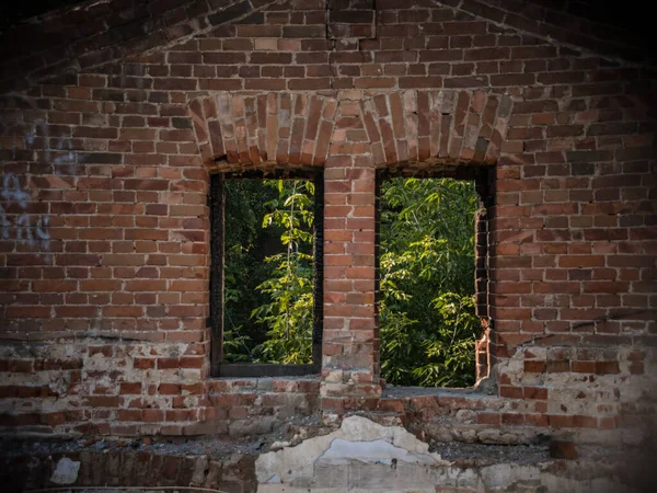 Prachtig Uitzicht Het Oude Bakstenen Huis Retro Vintage Stijl Klaar — Stockfoto