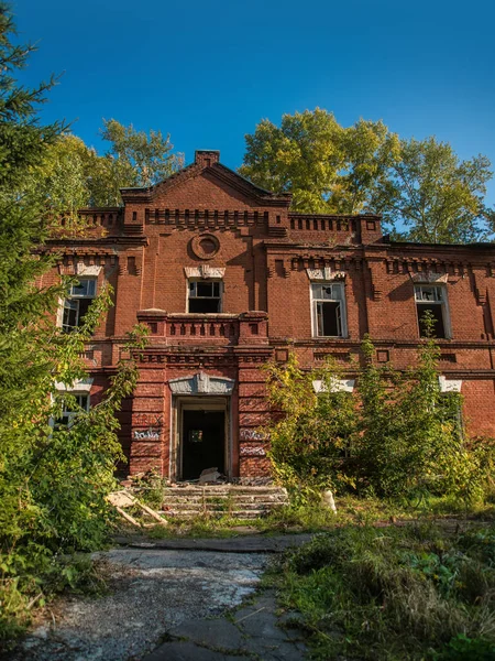 Schöne Aussicht Auf Das Alte Backsteinhaus Retro Und Vintage Stil — Stockfoto