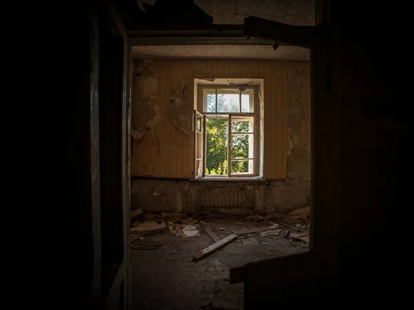 Bonita Vista Ruina Listo Para Sitio Demolición Estructura Interior Casa —  Fotos de Stock