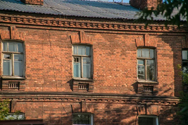 Piękny Widok Stary Murowany Budynek Mieszkalny Stylu Retro Vintage Letnie — Zdjęcie stockowe