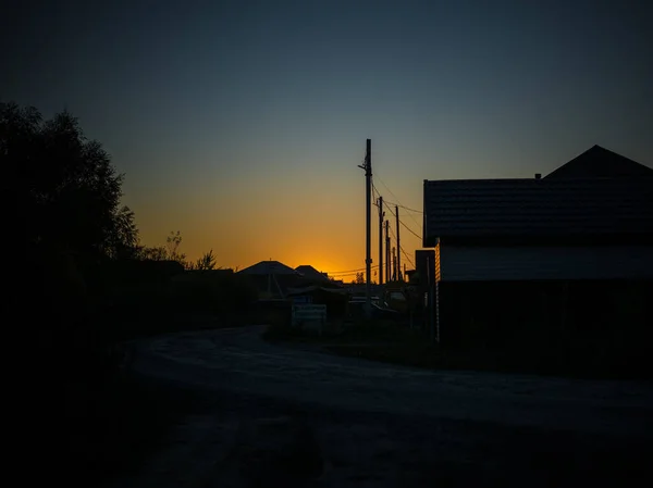 Schöne Aussicht Auf Das Dorf Ein Hölzernes Altes Haus Ländlicher — Stockfoto