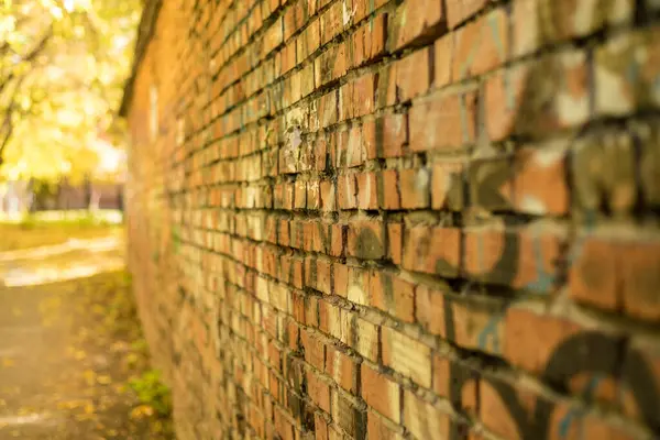 Una Bella Vista Mattone Strutturato Muro Antico Colori Caldi — Foto Stock