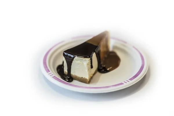 Krásný Výhled Jídlo Krásný Chutný Chutný Vzhled Trojúhelníkového Kousku Čokoládového — Stock fotografie