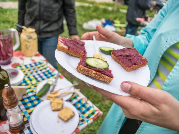 Evento Cucina Con Cibo Rinfreschi All Aria Aperta Cibo Delizioso — Foto Stock