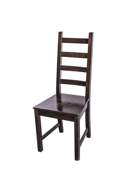 Krásné Dřevěné Klasické Ale Velké Židle Sedadlo Bílém Izolovaném Pozadí — Stock fotografie