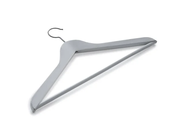 Beautiful White Wooden Clothes Hanger Coat Hanger White Insulating Background — Stock Photo, Image