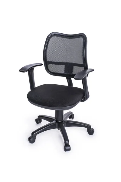 Beautiful Office Simple Classic Black Metal Armchair Back Seat White — Stock Photo, Image