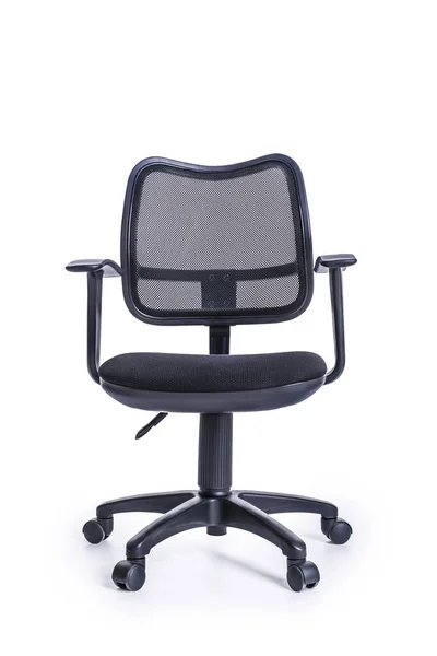 Beautiful Office Simple Classic Black Metal Armchair Back Seat White — Stock Photo, Image