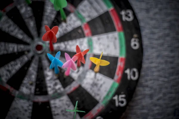 Schöne Helle Darts Ein Spiel Mit Festsitzenden Darts Die Der — Stockfoto