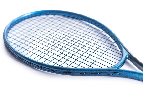 Tennisracket Voor Tennis Bovenste Brede Impact Deel Met Verweven Snaren — Stockfoto