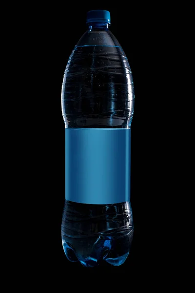 Prachtige Blauwe Omtrek Van Een Grote Plastic Fles Voor Schoon — Stockfoto