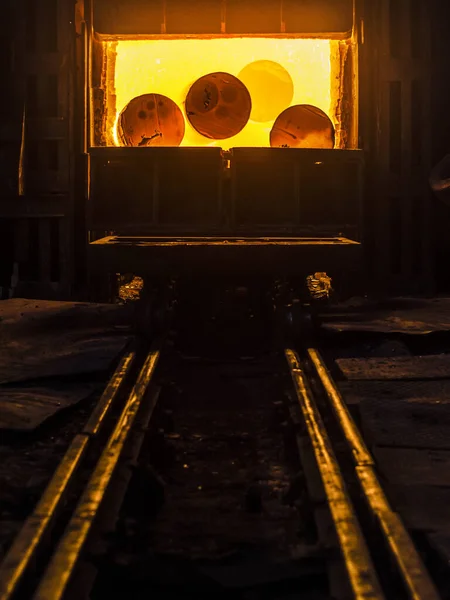 Průmyslová Krajina Závodě Dílně Pro Tavení Tavení Kalení Válcování Kovů — Stock fotografie