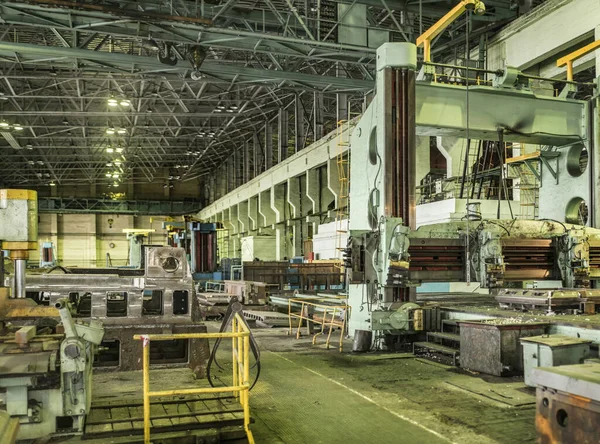 Paisaje Industrial Fábrica Vista Enorme Taller Con Máquinas Mecanizado Corte —  Fotos de Stock