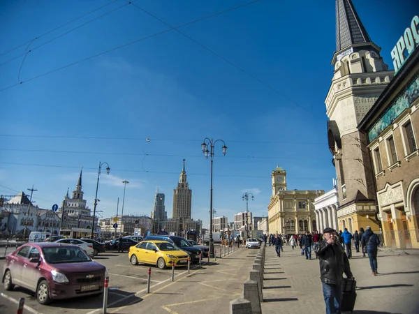 Moscú Rusia Marzo 2018 Vista Pequeñas Calles Antiguas Moscú Con —  Fotos de Stock