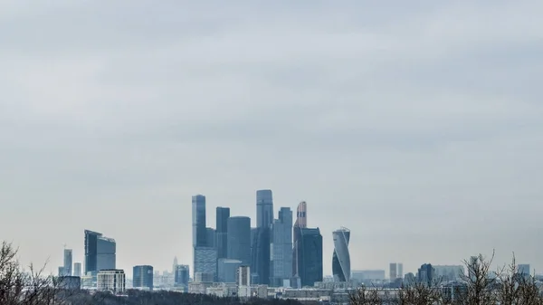 Belo Panorama Cidade Capital Moscou Vista Paisagem Urbana Centro Negócios — Fotografia de Stock