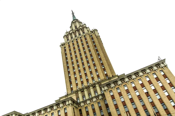 Krásný Výhled Scéna Mrakodrapu Vysoké Budovy Moskvě Proti Obloze — Stock fotografie