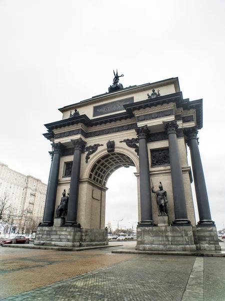 Magnifique Large Panorama Avec Perspective Arc Triomphe Moscou — Photo