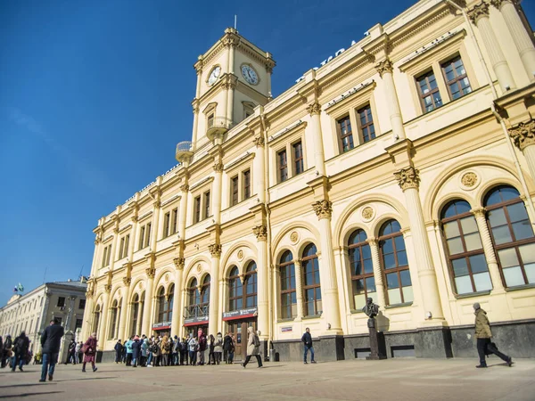 Vacker Utsikt Över Leningradsky Järnvägspassagerare Moskva — Stockfoto