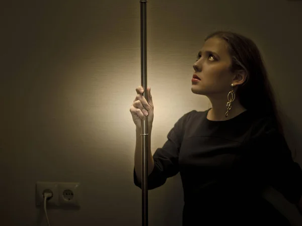 Conceptual Portrait Fashionable Young Seductive Emotional Beautiful Girl Woman Long — Stock Photo, Image