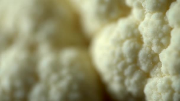 Cauliflower Surface White Fractal Flowers Pattern Focus Motion — Stock Video