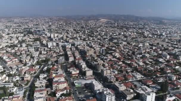 Limassol Stad Vid Soluppgången Stadsbild Med Horisonten Linje Gryning Vackert — Stockvideo
