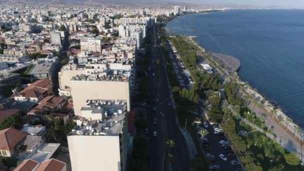 Paseo Marítimo Moderno Paseo Marítimo Durante Día Limassol Chipre Imágenes — Vídeos de Stock