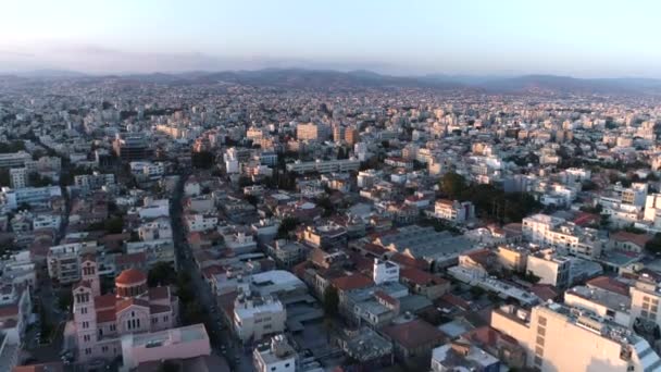 Ciudad Limassol Atardecer Paisaje Urbano Con Horizonte Amanecer Hermosa Luz — Vídeos de Stock
