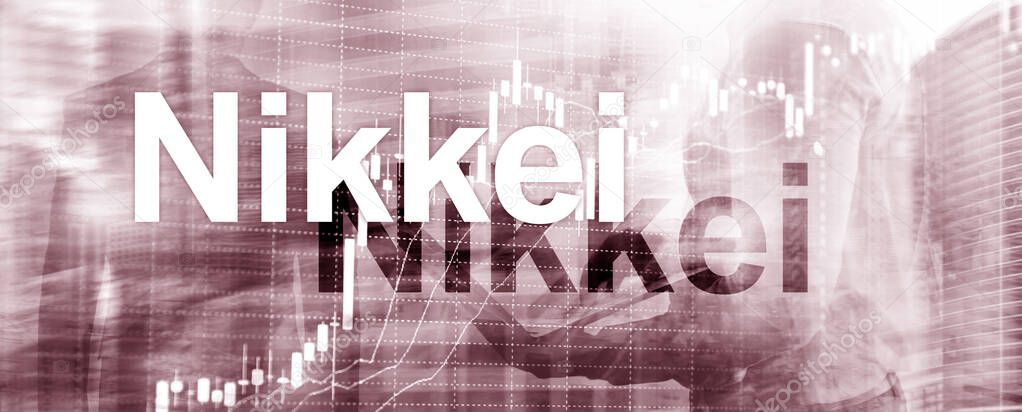 The Nikkei 225 Stock Average Index. Website Banner Header.