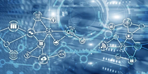 Futurisztikus ipari üzleti virtuális diagram. Vásárlási közlemény koncepció — Stock Fotó