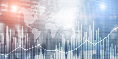 Borsa yatırım ticaret kavramının mum çubuğu grafiği.