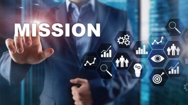 Sanal ekranda finansal başarı grafiği konsepti. Soyut iş geçmişi. Görev iş konsepti.