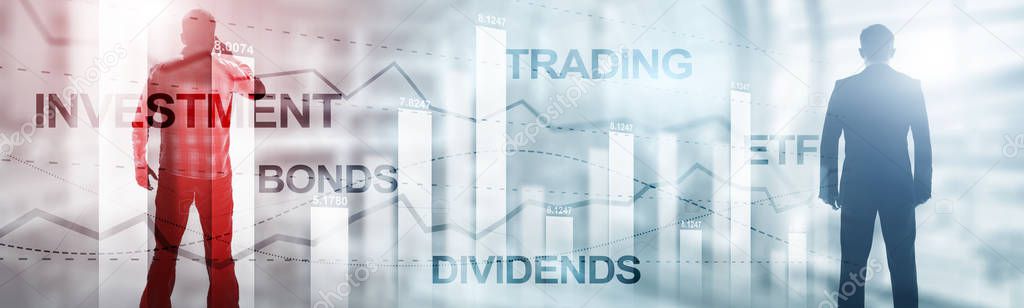 Bonds dividends concept. Abstract Business Finance Background Banner.