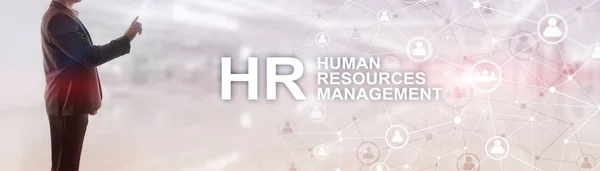 Gestión de recursos humanos. Fondo horizontal de medios mixtos. —  Fotos de Stock