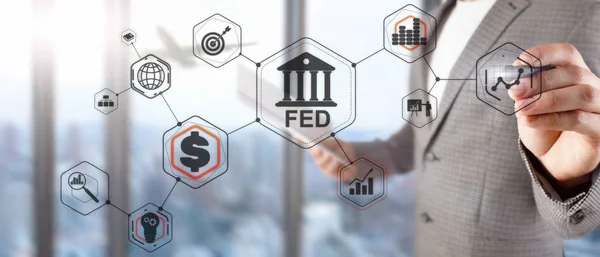 Sistema de Reserva Federal. FED. Antecedentes financeiros . — Fotografia de Stock