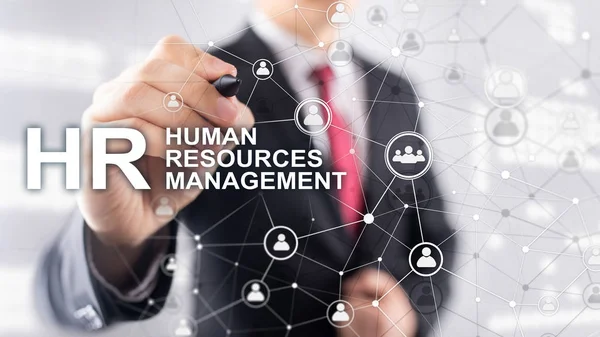 Human resource management, HR, Team Building and recruitment concept on blurred background.