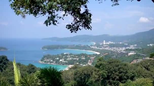 Vista Point Phuket. Vista superior na praia tropical Phuket — Vídeo de Stock