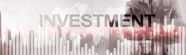Investitionskonzept. länglichen horizontalen Hintergrund. Kopfbanner der Website. — Stockfoto
