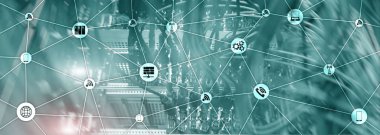 Web sitesi Banner Karışık Medya. Bir sürü - kavramların interneti. Ict - Bilgi ve haberleşme teknolojisi