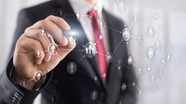 HR İnsan Kaynakları Yönetimi Halkların İlişki Organizasyonu Yapısı Sanal Ekran Karışık Ortam.