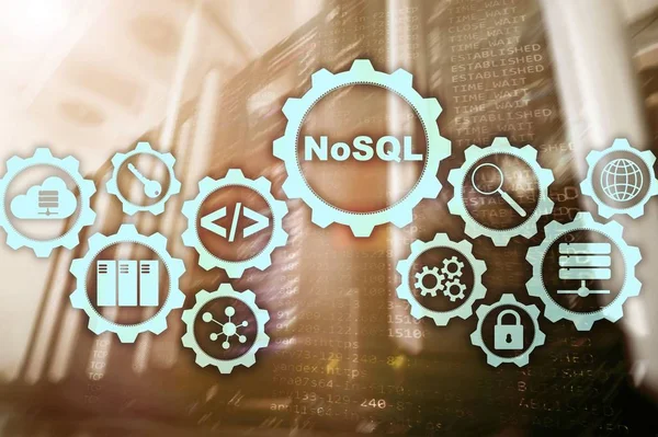 Nosql 構造化クエリ言語 データベース技術の概念 サーバールームの背景 — ストック写真