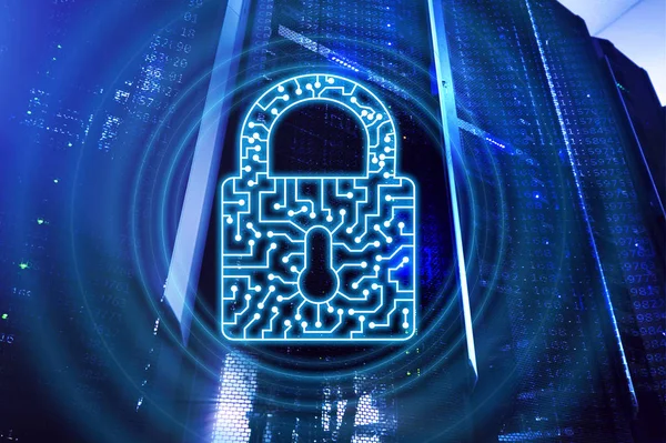 Cyber Sicherheit Schloss Symbol Informationen Datenschutz Internet Und Technologie Konzept — Stockfoto