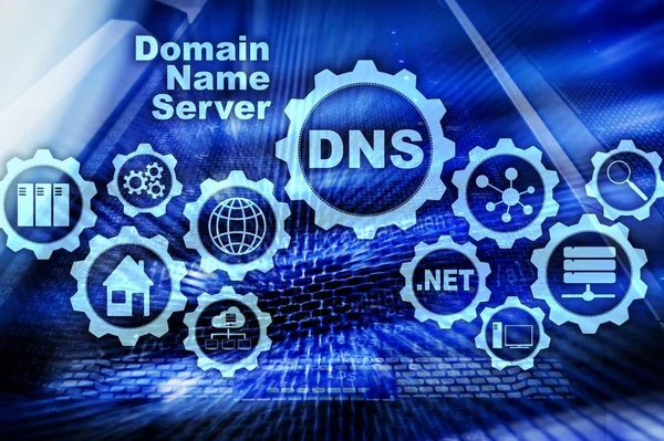 Dns System Nazw Domen Komunikacja Sieciowa Koncepcja Internetu Technologii Cyfrowych — Zdjęcie stockowe