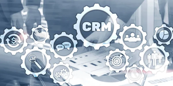 Fondo de pantalla de negocios universal. Concepto de servicio de análisis de gestión de CRM cliente. — Foto de Stock