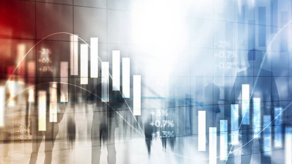 Financial Investment Concept. Stock market trading graph and candlestick chart. — Stock Photo, Image